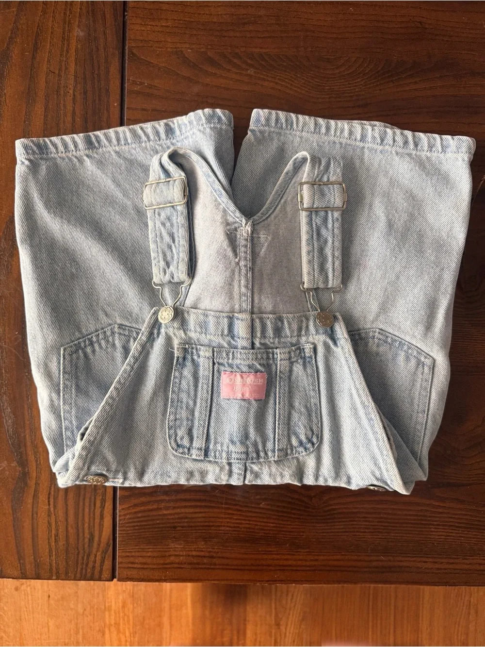 Vintage 90s OshKosh B’gosh Westbank Denim Shortalls Overalls Size 5 Light Wash